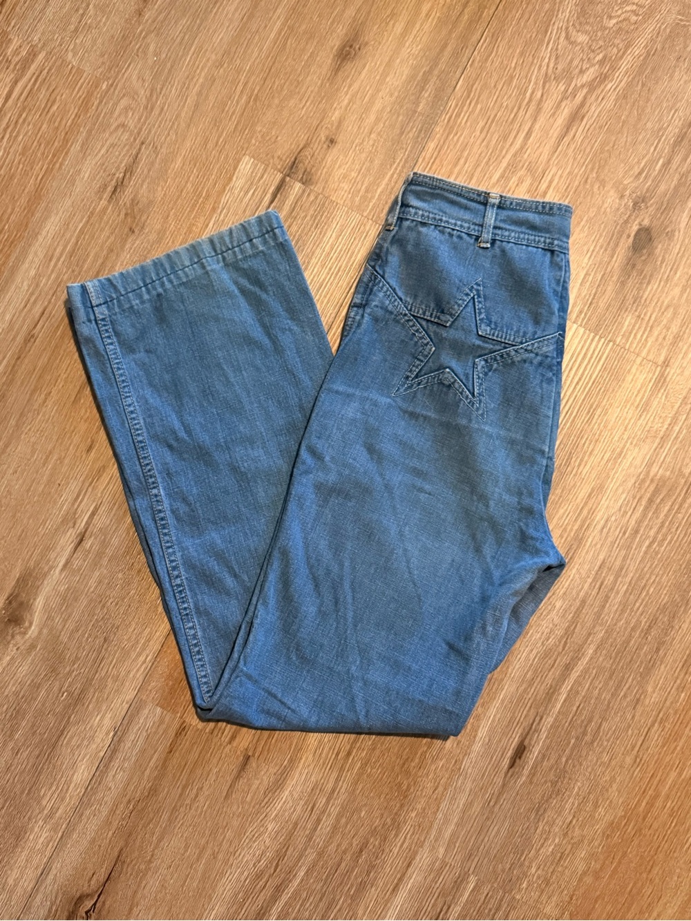 Vintage 1967 Quamin Star Stitch Light Blue Denim Jeans